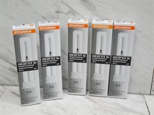 Lot of 5 NEW Sylvania 20313 CF9DS/E/827 9W T4 Single Tube CFL 4pin 2G7 2700k Wht