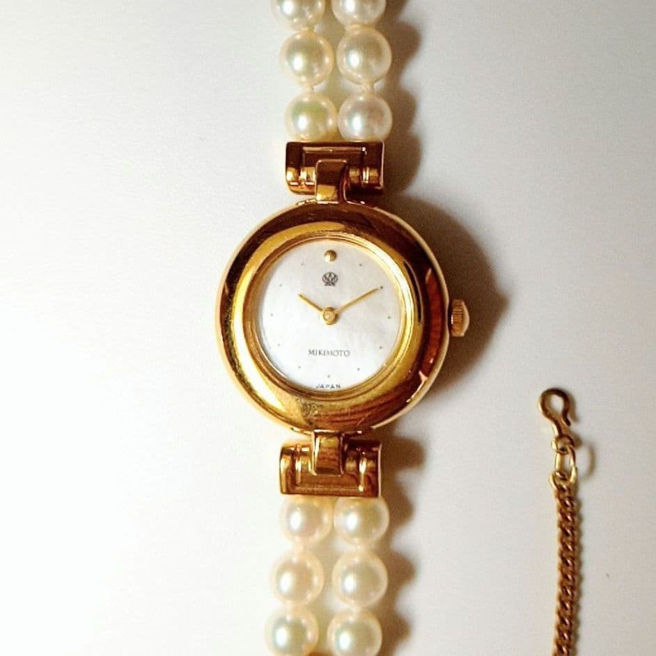 MIKIMOTO x JAL Limited Pearl Watch Akoya Pearl Shell Dial Gold Quartz SEIKO image 5