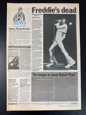 FREDDIE MERCURY DIES | 15X11'' 1991 NME ARTICLE L459