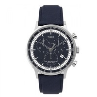 Herrenuhr Timex Waterbury Classic TW2U04700 Chrono Leder Blau