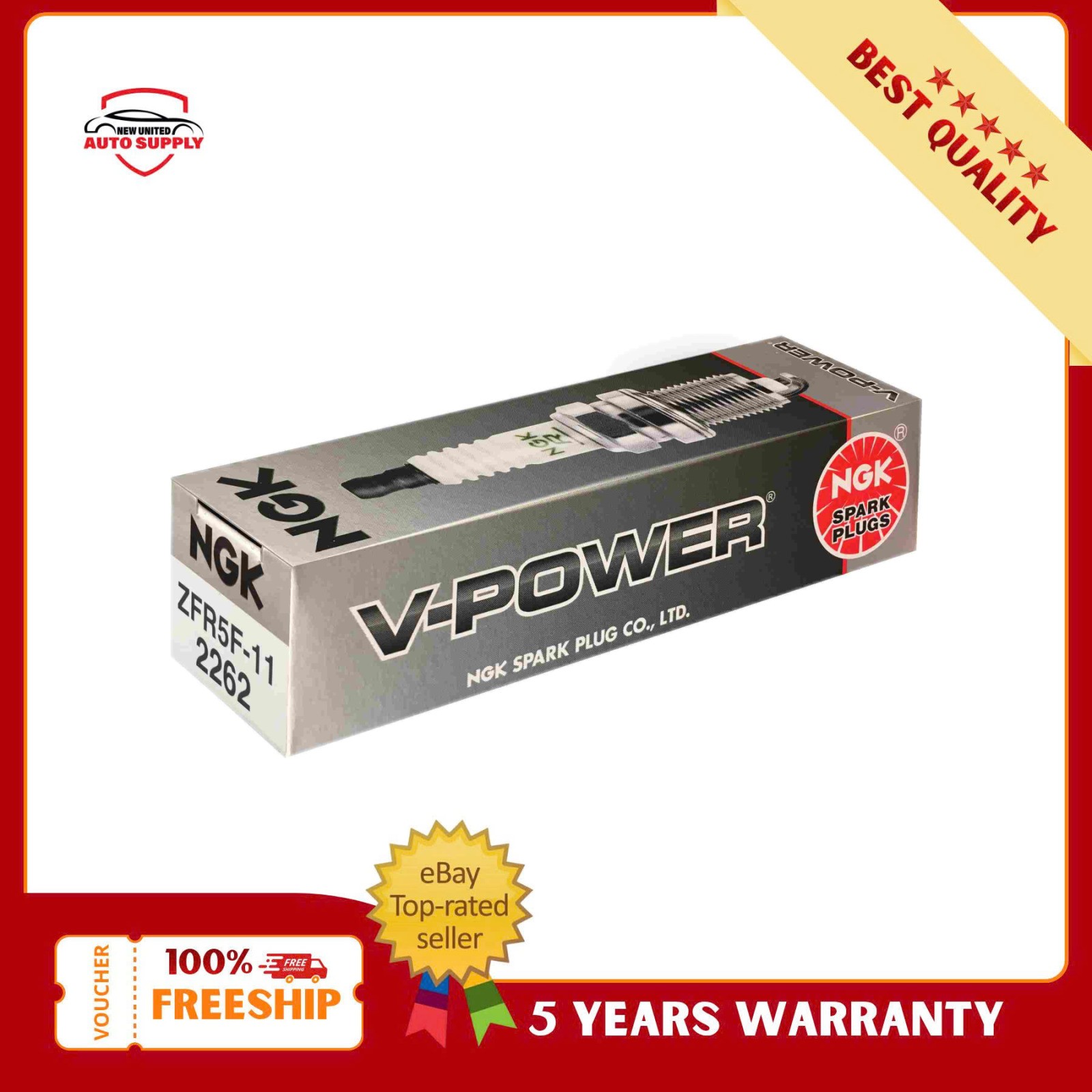 2PCS NGK Spark Plugs 6987 V-Power Spark Plug for Ram 1500 Ram Dakota Dodge Nitro