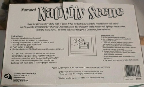 GEMMY Industries Christmas - Talking Narrated Light Up Nativity Scene WORKS - Picture 6 of 6