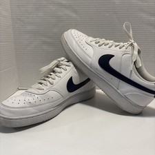 Mens 11.5 Nike Court Vision Low Sneaker White Navy DH2987-106 Retro Basketball
