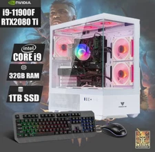 ARGB Desktop Gaming PC RTX2080 Ti Intel i9 32GB RAM 1TB SSD 1TB HDD WIN 11 WiFi6