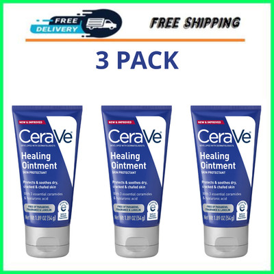 CeraVe Healing Ointment Dry Cracked Chafed Skin Face Body 1.89 Oz, 3 Pack