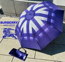 Burberry Folding Umbrella Burberry Check Unisex Compact Purple White