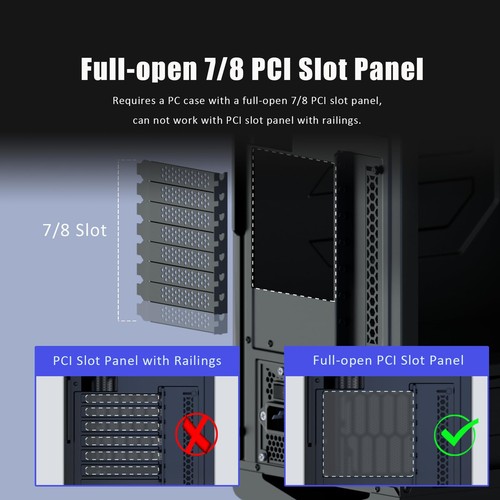 PCIE 4.0 X16 GPU Graphics Extender Card Riser Cable Mounting Bracket Kit, Black - 第 4/9 張圖片