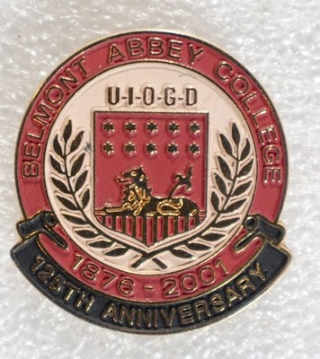 Belmont Abbey College Pinback Button 125th Anniversary 2001 pin