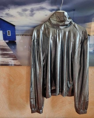   SAMSOE SAMSOE Terin 119  Bluse silber XL Tunika Top Schimmer turtleneck edel
