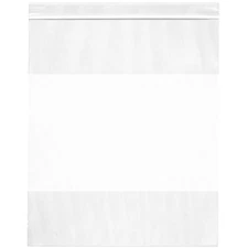 Plymor 10" x 12", 4 Mil w/ White-Block Heavy Duty Zipper Reclosable Plastic Bags