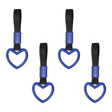 4 Pcs Heart Shaped Car Handle Straps, Blue Black Strap