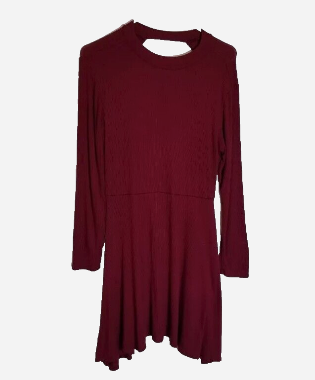 altered state long sleeve dress Altar'd State Dress Women's Large Long Sleeve Stretch Knit Maroon Burgundy