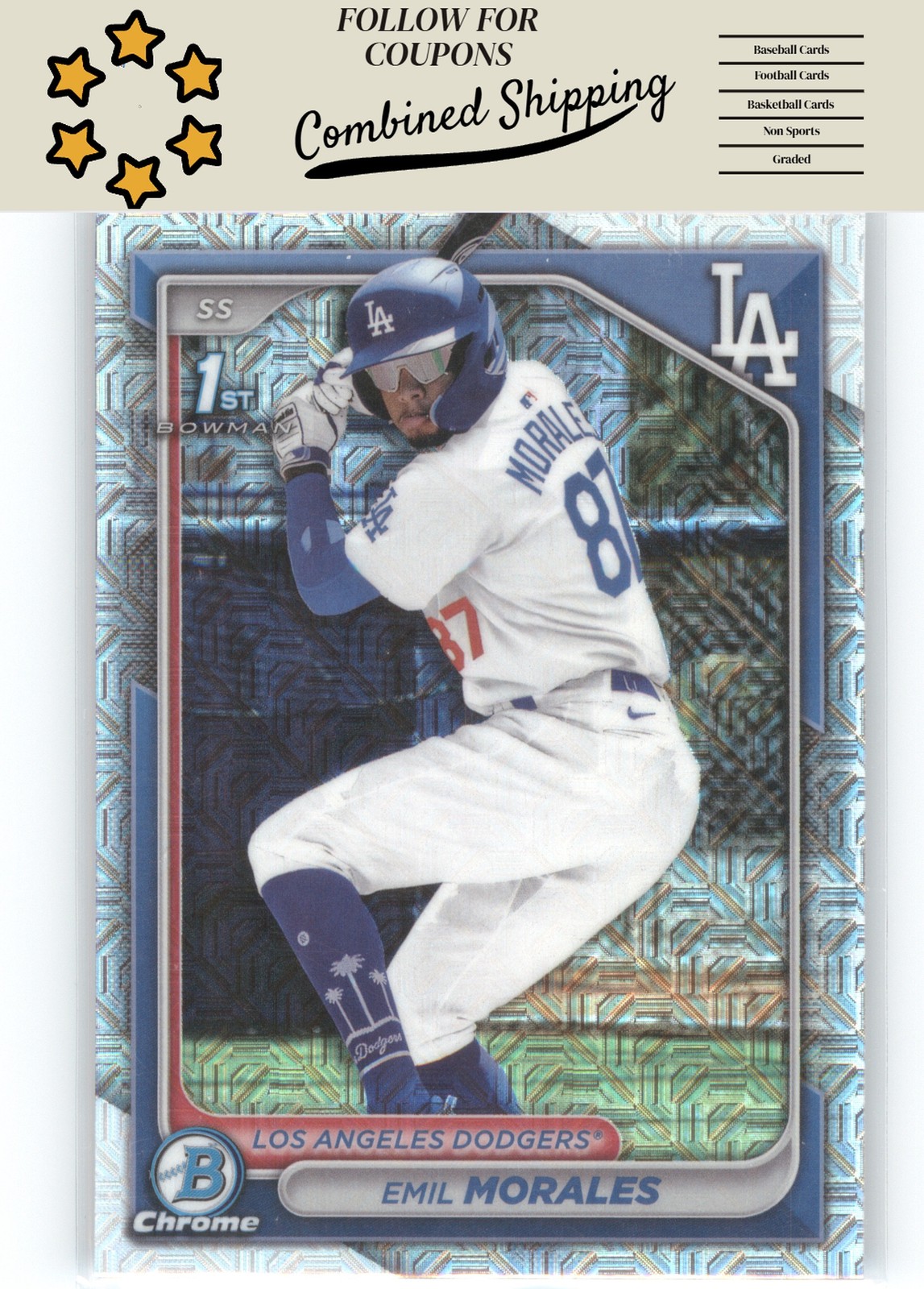 2024 Bowman Chrome #BCP-221 Emil Morales Prospects Mojo Refractors