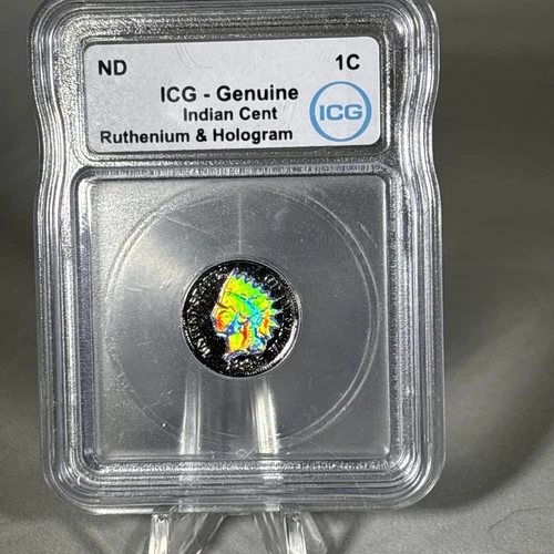 1895 Genuine Indian Head Cent Penny Ruthenium & Hologram ICG