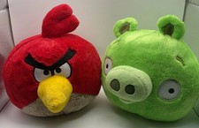 Angry Birds Commonwealth Brand Red Plush 2010 And Pig Plush 2010