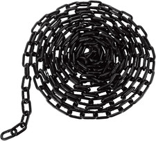 6M X 6Mm Chain Link Fence, Black Heavy Duty Chain Links, Metal Chain for Hanging