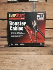 Everstart 16 Foot 6 Gauge Automotive Booster Cables Jumper Cable Black Red
