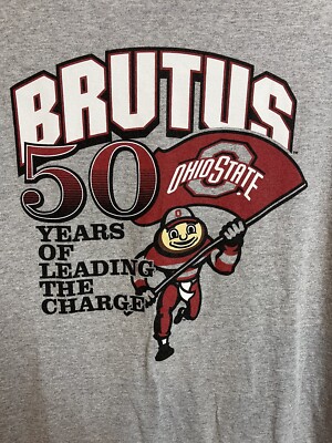 Delta Pro Weight Men's Gray Ohio State Brutus Short Sleeve Graphic T Shirt Med