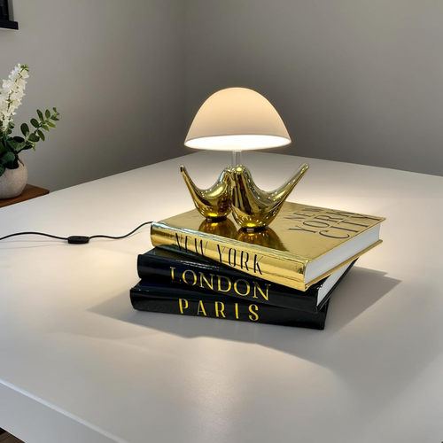 Decorative Books for Home Decor with Small Birds Statues Gold Home Decoration, M - Picture 7 of 12