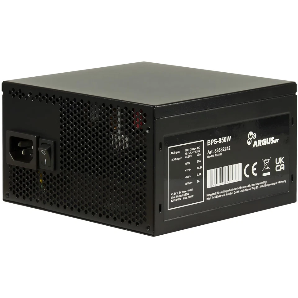850 WATT ATX Gamer PC Computer Netzteil SATA PCIe leiser Lüfter PSU BPS 80 PLUS - Bild 4 von 4