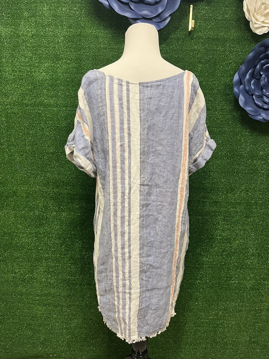 Caslon striped linen Dress Size Small | eBay