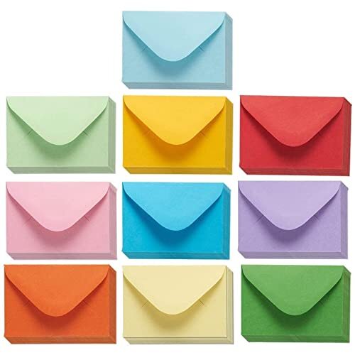 100 Pack Mini Colored Gift Card Envelopes for Wedding Birthday Party Supplies - Picture 1 of 7