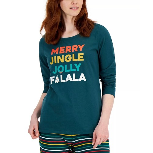 FAMILY PAJAMAS Matching Women's Merry Jingle Mix It Family Pajama Set Green XS - Picture 2 of 3