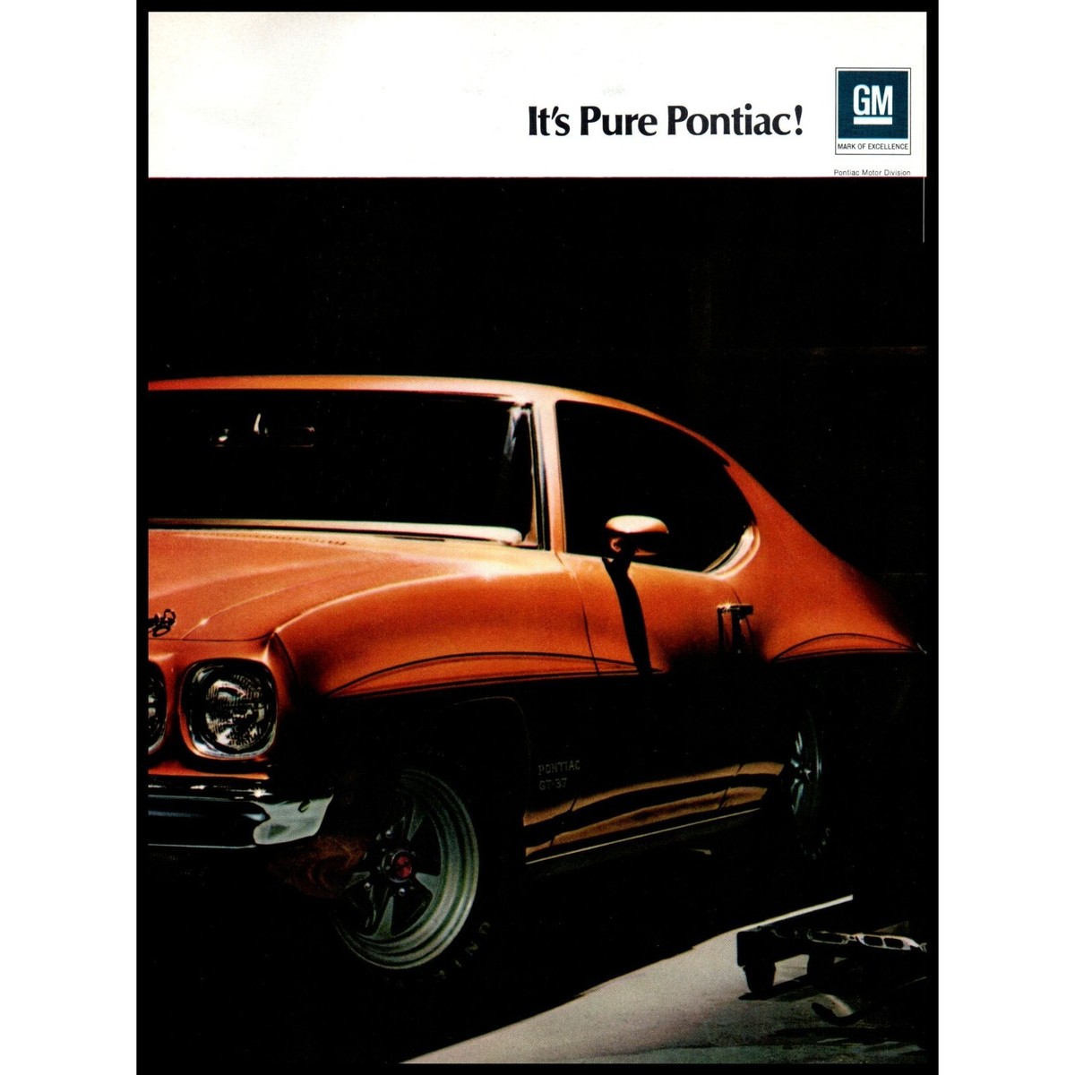 1971 Pontiac GT-37 Coupe Page Vintage Print Ad Garage Shop Man