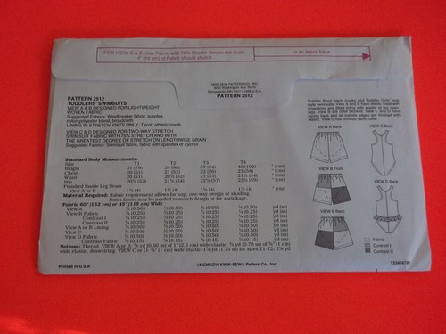 Kwik Sew Patterns ~ All Patterns are Size T1-T4 * ~ * ~ * ~ * ~ * Listing 2073 - Picture 27 of 55