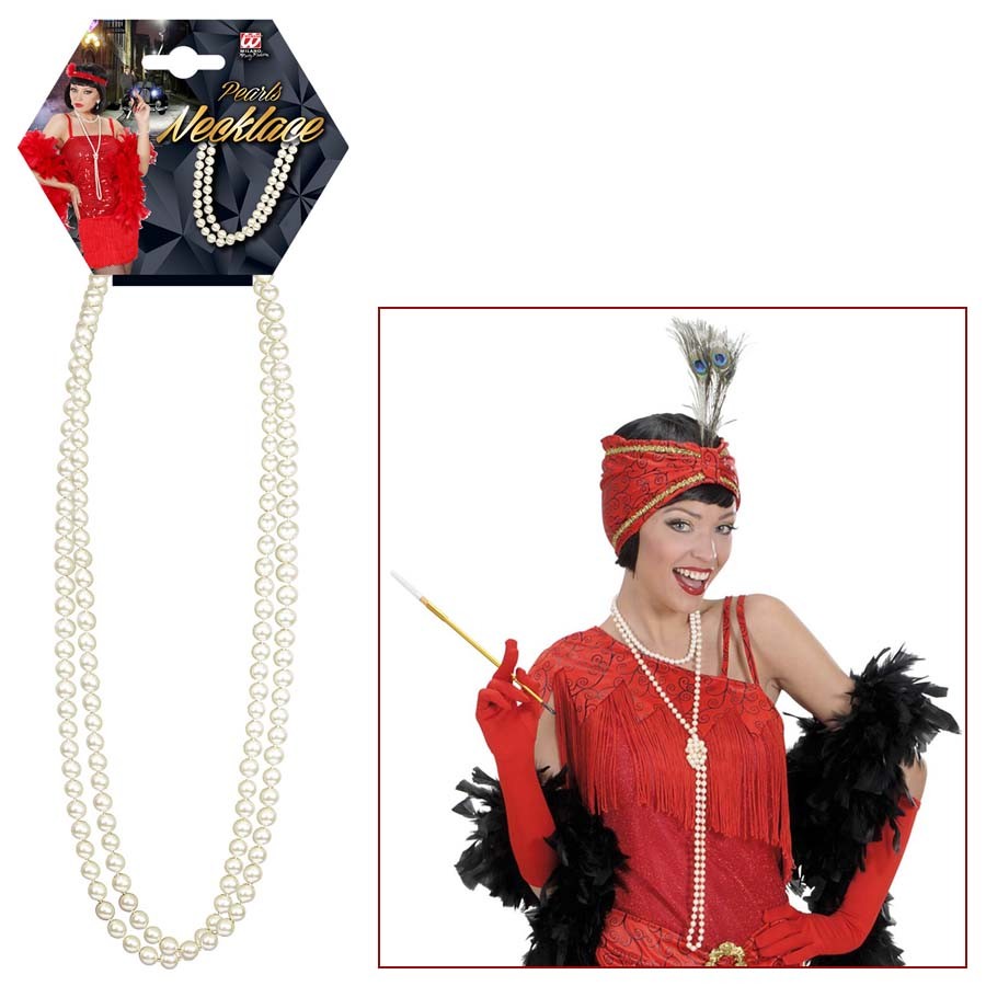 20er Jahre Perlenkette 180cm - Charleston Kostüm Zubehör Für Karneval & Fasching