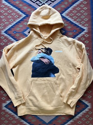 Brock Hampton Ginger Music Tour Art Hug Graphic Yellow Hoodie Sweatshirt Large