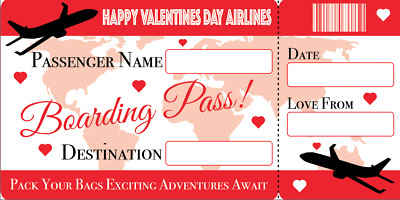 LEER Valentinstag Geschenk Geschenk Bordkarte Flugzeug Ticket Präsentation Foto