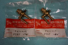 NOS 1/4" PAIR of Chopper Fuel Tank Petcock Valves, Triumph BSA Wassel Peanut