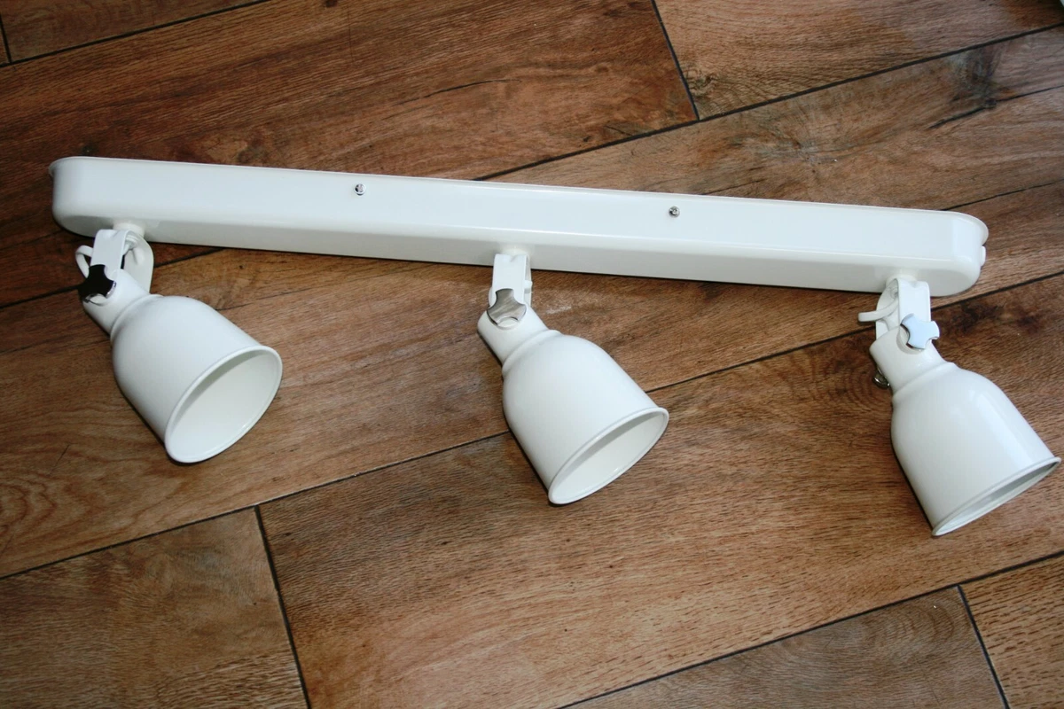 NEW BOX IKEA HEKTAR ceiling track rail light 3 spots cream modern adjustable | eBay