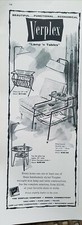 1956 Verplex mid century modern furniture lamp and table ad