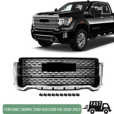 Front Bumper Grille Black w/Chrome Trim Fit GMC Sierra 2500 HD/3500 HD 2020-2023