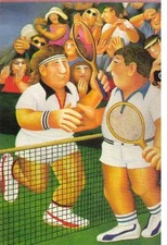 BERYL COOK ~ "MEN’s SINGLES"   ~ MOUNTED PRINT  