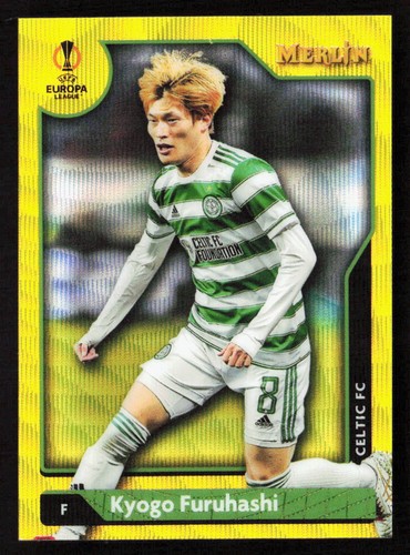 2021-22 Topps Merlin Chrome UEFA Kyogo Furuhashi Yellow Wave /225 Celtic