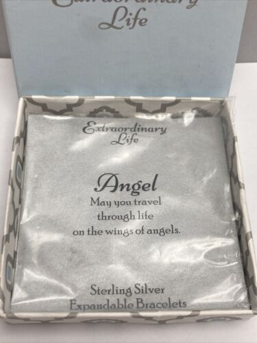 EXTRAORDINARY LIFE Sterling Silver ANGEL Expandable Charm Bracelet - Picture 2 of 9