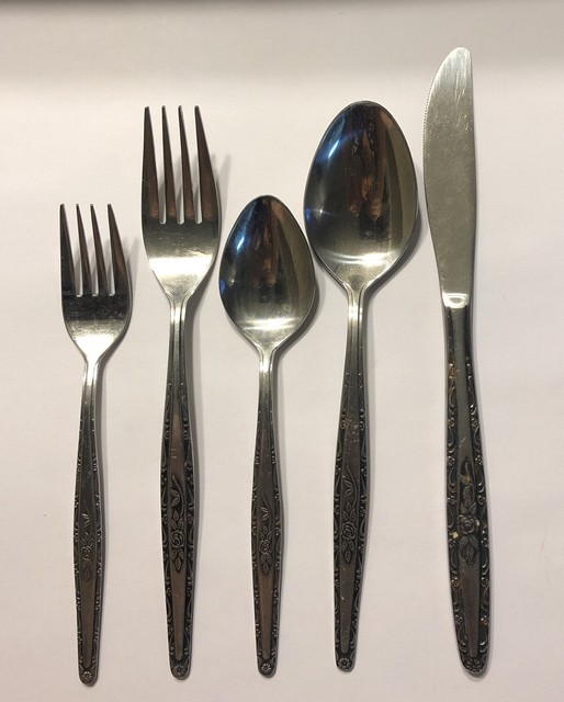 Interpur Stainless Steel Flatware Japan VINE ROSE 5 Piece Complete