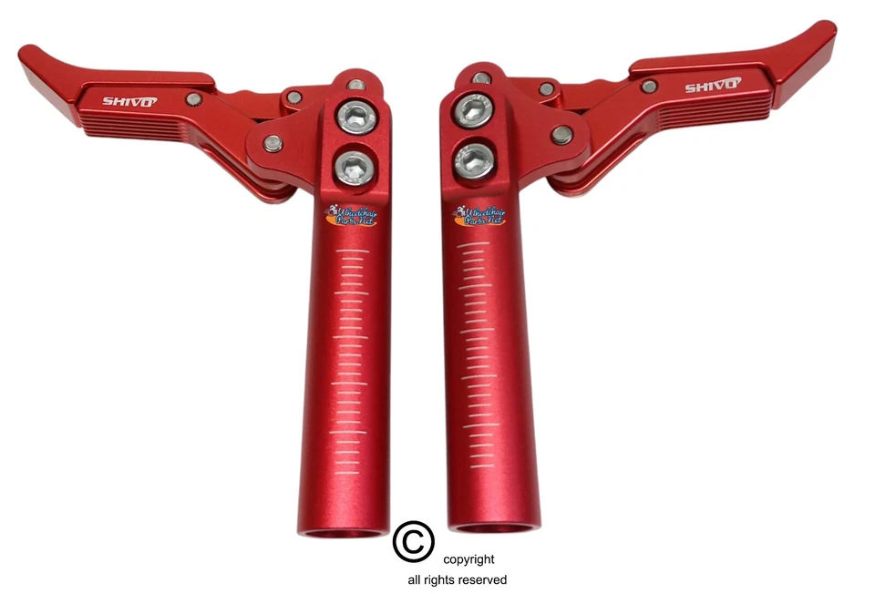 Frenos de tijera de aluminio para silla de ruedas bloqueo de rueda. Se adapta a la mayoría de las sillas de ruedas estándar Foto 3 de 4