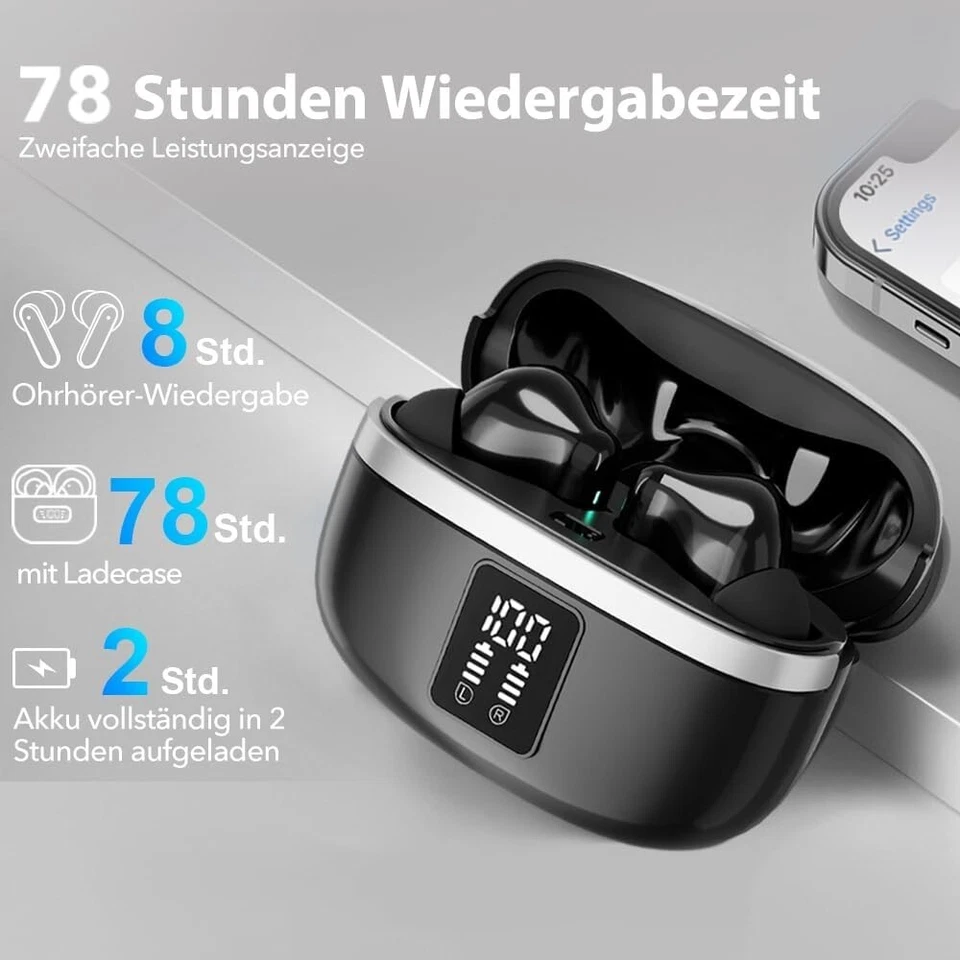 Kopfhörer Bluetooth 5.3 In Ear Ohrbügel Kabellos  Sportkopfhörer mit Mikrofon - Bild 3 von 4