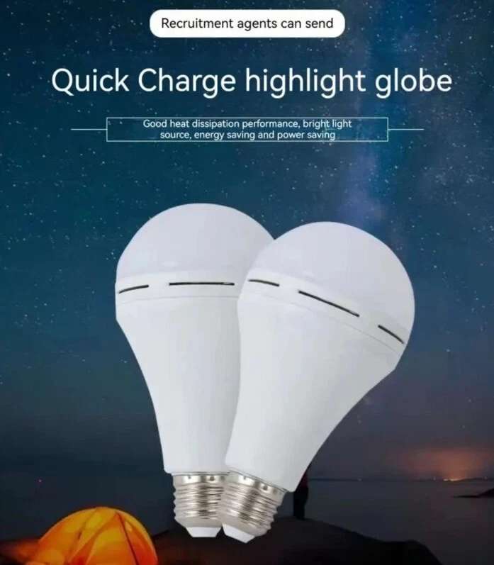 Lampada Lampadine Led E27 D'Emergenza Ricaricabile Anti BlackOut 7 Watt Fredda - Immagine 4 di 4