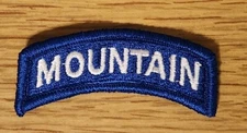 US ARMY MOUNTAIN TAB US GOVERNMENT ISSUE PATCH - HOOKBACK!!!