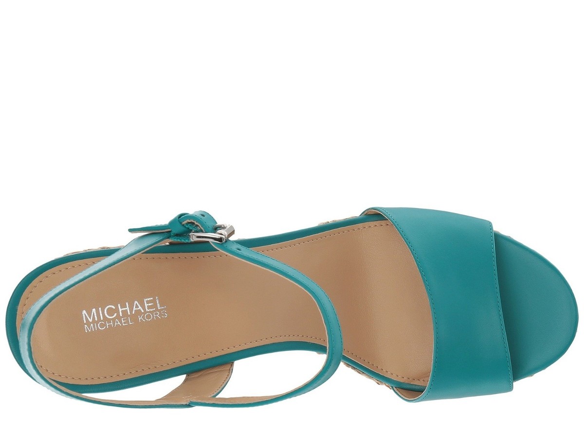 MICHAEL KORS サンダル 7M（23.5-24.5cm) MICHAEL Michael Kors Fisher Wedge Sandals, Tile Blue Leather