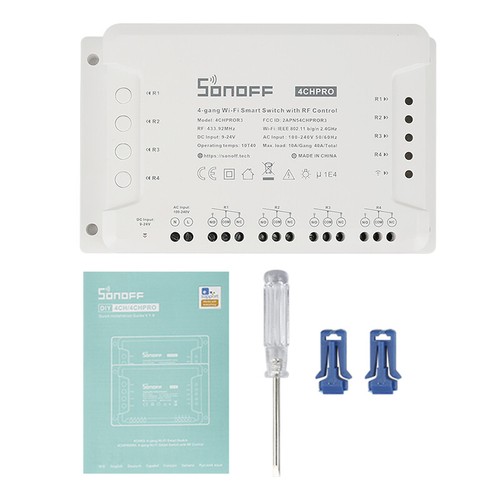 Sonoff 4CH PRO R3 4 Kanal DIN Schiene Montage Wireless Smart Home WiFi Schalter m2 - Bild 1 von 14