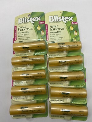 10 Blistex Triple Essentials Lip Balm Mandarin Palmarosa&Chamomile Discontinued
