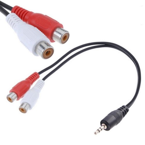 Stereo Male Jack To 2 RCA Female Plug Adapter Headphone Cord 3.5mm Cable A0M5