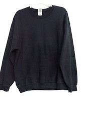 Gildan Mens Black Sweatshirt Graphic Print Crew Neck Long Sleeve Pullover L