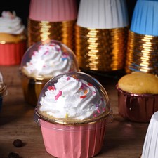50 pezzi grande 5039 foglio di alluminio carta avvolgente oro rivestimento cupcake cottura C ZR Jx